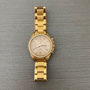 Gold diamond Fossil Watch